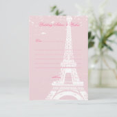 Roze fiffeltower - badkaarten voor weddenschappen advieskaart (Staand voorkant)