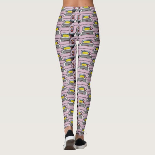 Roze Figaro Car Pattern Figarations Leggings (Achterkant)
