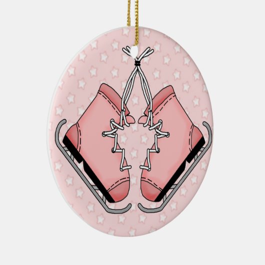 Roze figuur Schaatsen Keepsake Ornament (Rechts)