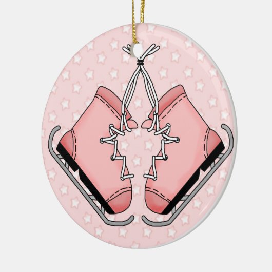 Roze figuur Schaatsen Keepsake Ornament (Links)