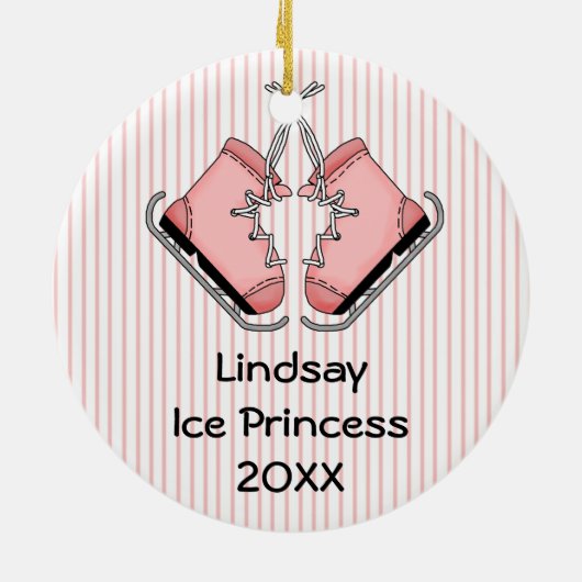 Roze figuur Schaatsen Keepsake Ornament (Achterkant)