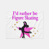  ROZE FIGUUR SCHAATSER FLEECE DEKEN (Voorkant (Horizontaal))