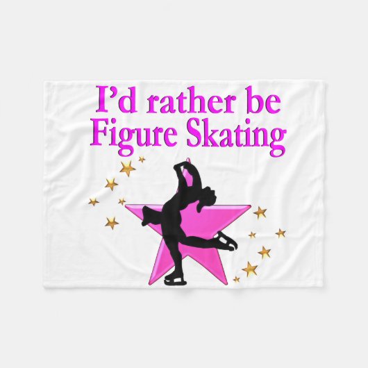  ROZE FIGUUR SCHAATSER FLEECE DEKEN (Voorkant (Horizontaal))