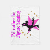  ROZE FIGUUR SCHAATSER FLEECE DEKEN (Voorkant)