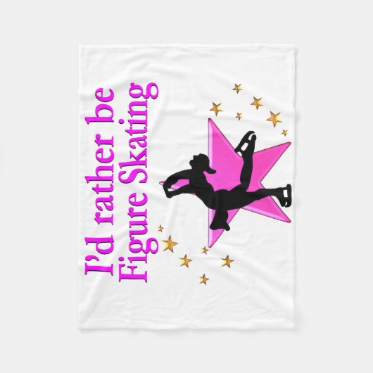  ROZE FIGUUR SCHAATSER FLEECE DEKEN (Voorkant)