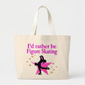  ROZE FIGUUR SCHAATSER GROTE TOTE BAG (Voorkant)