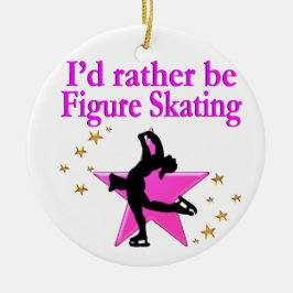  ROZE FIGUUR SCHAATSER KERAMISCH ORNAMENT