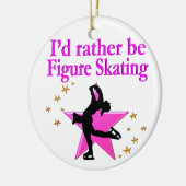  ROZE FIGUUR SCHAATSER KERAMISCH ORNAMENT (Links)