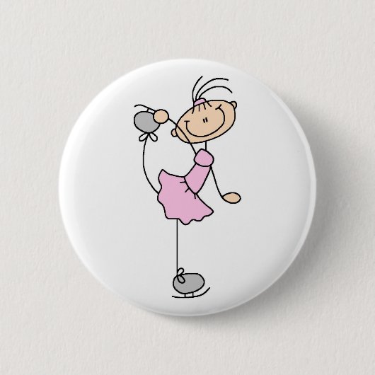 Roze figuur Skater Button (Voorkant)
