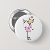Roze figuur Skater Button (Voorkant /achterkant)