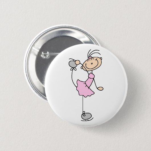 Roze figuur Skater Button (Voorkant /achterkant)