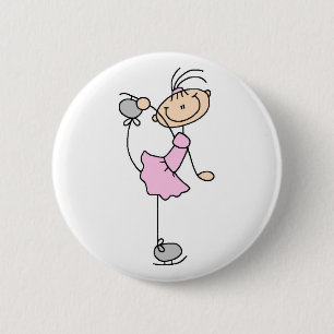 Roze figuur Skater Button