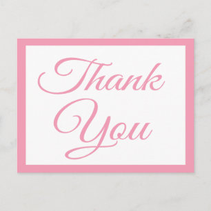 Roze fijn Dank u Briefkaart groet