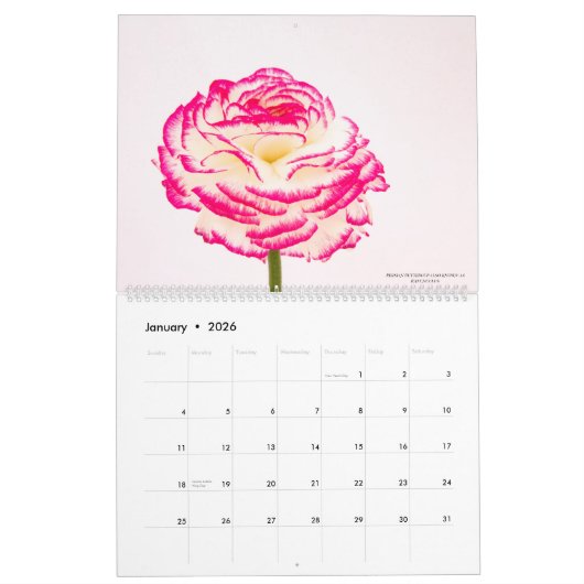 Roze fijne bloesems Agenda Kalender (Jan 2026)