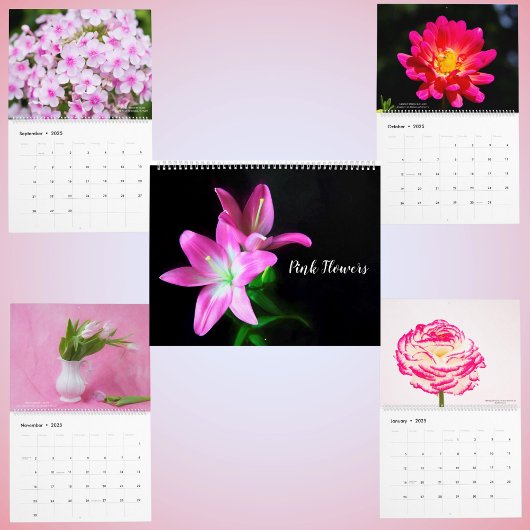 Roze fijne bloesems Agenda Kalender
