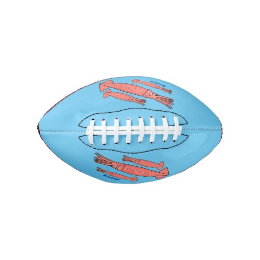 Roze fijne inktvis cartoon illustratie american football (Voorkant)
