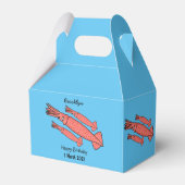 Roze fijne inktvis cartoon illustratie bedankdoosjes (Achterkant)