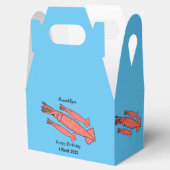 Roze fijne inktvis cartoon illustratie bedankdoosjes (Geopend)