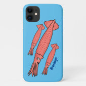 Roze fijne inktvis cartoon illustratie Case-Mate iPhone case (Achterkant)