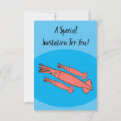 Roze fijne inktvis cartoon illustratie kaart (Achterkant)