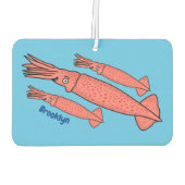 Roze fijne inktvis cartoon illustratie luchtverfrisser (Achterkant)