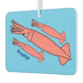 Roze fijne inktvis cartoon illustratie luchtverfrisser (Links)