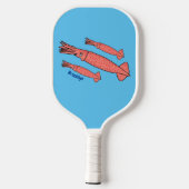 Roze fijne inktvis cartoon illustratie pickleball paddle (Achterkant)