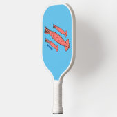 Roze fijne inktvis cartoon illustratie pickleball paddle (Links)