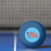 Roze fijne inktvis cartoon illustratie pingpongbal (Net)