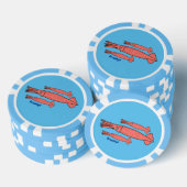 Roze fijne inktvis cartoon illustratie poker chips (Opstapeling)