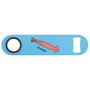Roze fijne inktvis cartoon illustratie speed flessenopener