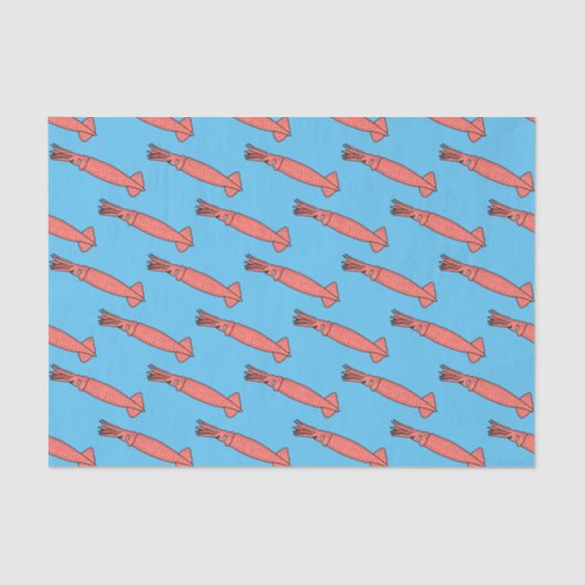 Roze fijne inktvis cartoon illustratie tissuepapier (Voorkant)