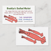 Roze fijne inktvis cartoon illustratie visitekaartje (Voorkant / Achterkant)