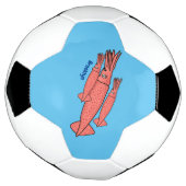 Roze fijne inktvis cartoon illustratie voetbal (Gedraaid)