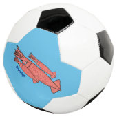 Roze fijne inktvis cartoon illustratie voetbal (Drie kwart)