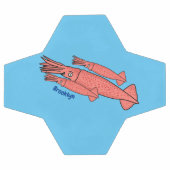 Roze fijne inktvis cartoon illustratie voetbal (Enkel)