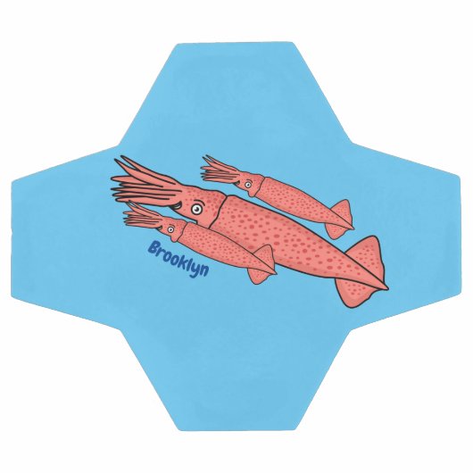 Roze fijne inktvis cartoon illustratie voetbal (Enkel)