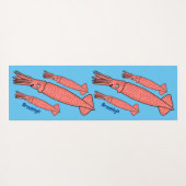 Roze fijne inktvis cartoon illustratie yogamat (Achterkant (horizontaal))