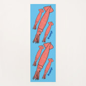 Roze fijne inktvis cartoon illustratie yogamat (Voorkant)