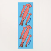 Roze fijne inktvis cartoon illustratie yogamat (Achterkant)