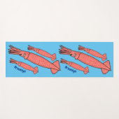 Roze fijne inktvis cartoon illustratie yogamat (Voorkant (horizontaal))