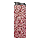 Roze fijne kant textuur met naadloze mooie vin thermosbeker (Geroteerd rechts)