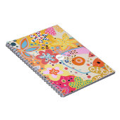 Roze fijne kleurige florale roze notitieboek (Rechterzijde)