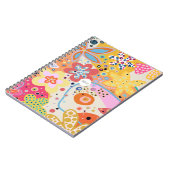 Roze fijne kleurige florale roze notitieboek (Linkerzijde)