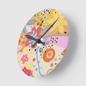 Roze fijne kleurige florale roze ronde klok (Hoek)