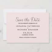 Roze fijne script Save Our Date-aankondiging The Date (Achterkant)