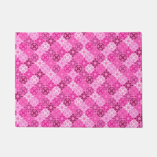 Roze Filigraan Diamant Patroon Deurmat (Voorkant)