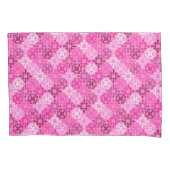 Roze Filigraan Diamant Patroon Kussensloop (Voorkant)