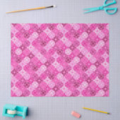 Roze Filigraan Diamant Patroon Tissuepapier (Craft)