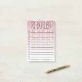 Roze filigraan to do list of boodschappenlijst post-it® notes (Op bureau)